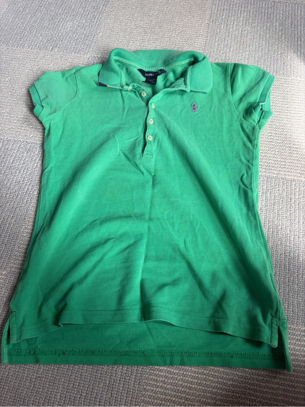 Ralph Lauren Girls' Bright Green Short-Sleeve Polo